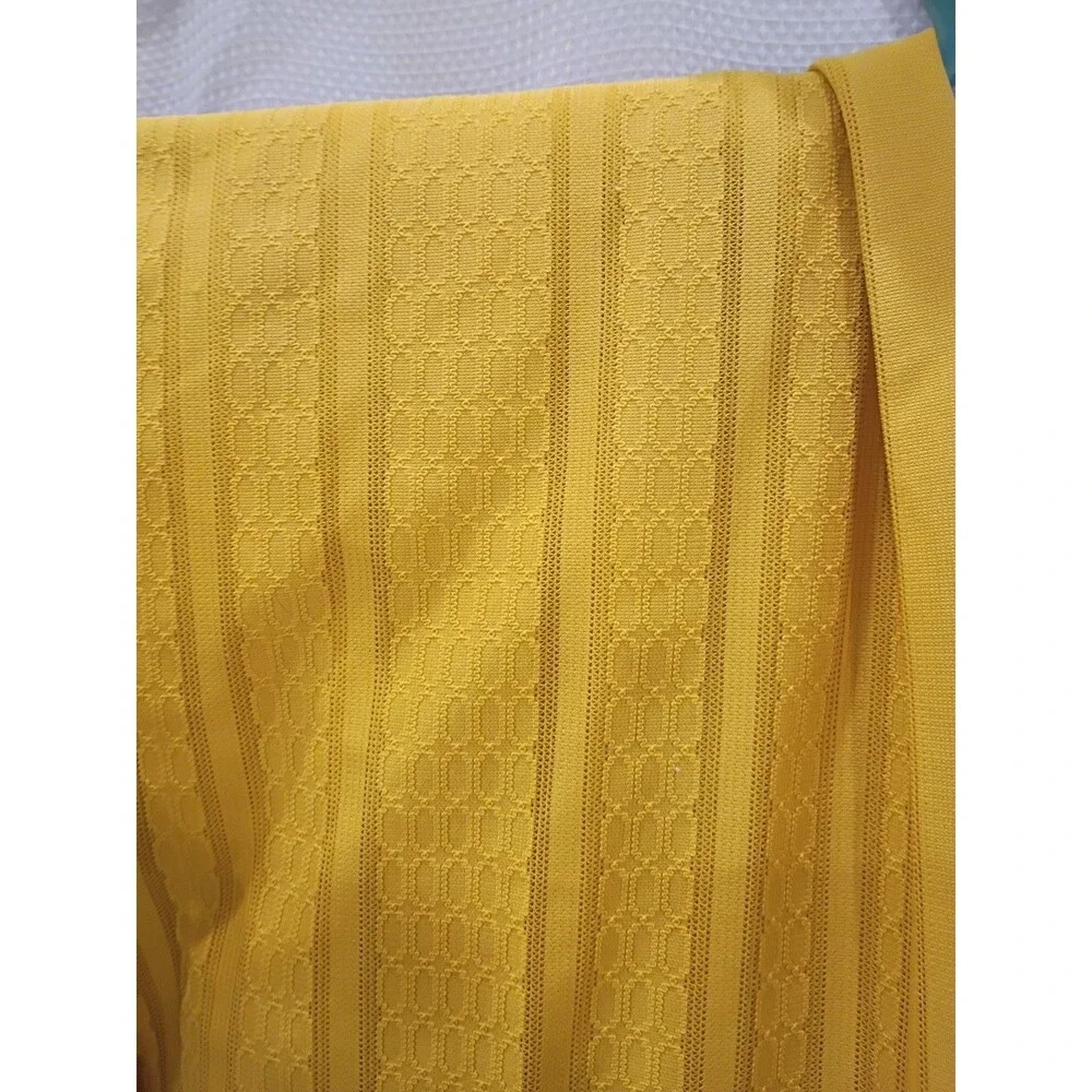 Vintage Lace Tablecloth Rectangle XL, Retro Modern Yellow Machine Lace 100